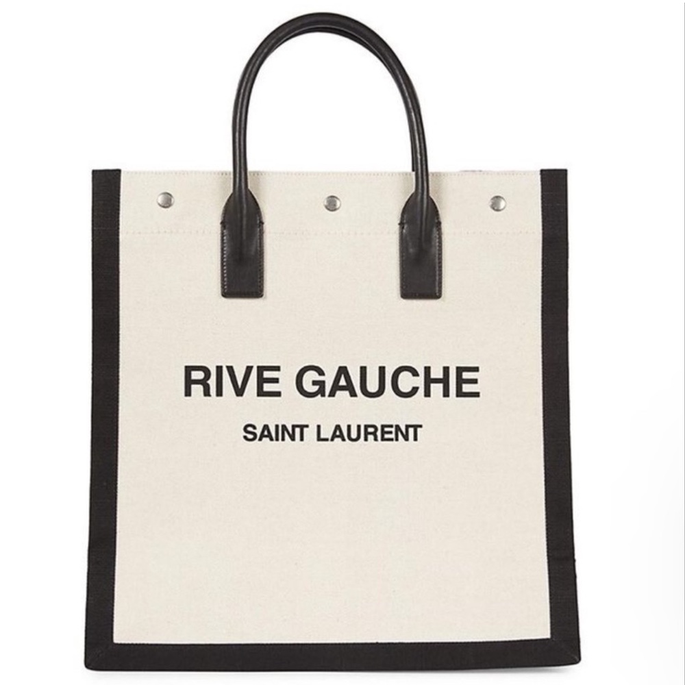 NWT Authentic YSL Saint Laurent Rive Gauche Tote Bag in Greggio Nero! MSRP $1990 - Picture 5 of 16